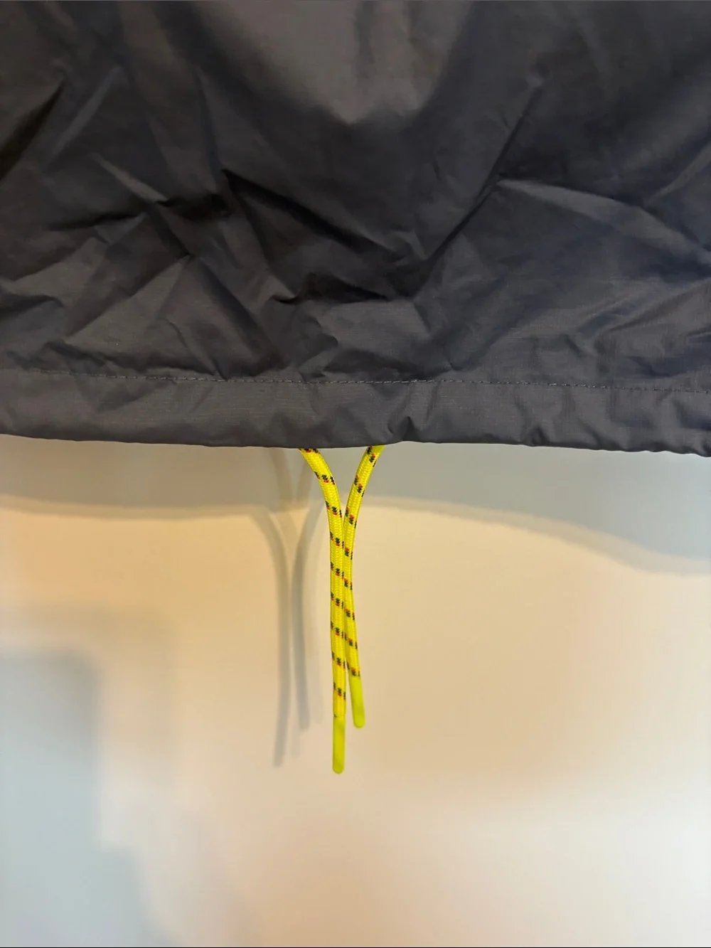 Nike Hooded Pullover Anorak Jacket in Blue & Rust with Neon Yellow  packable